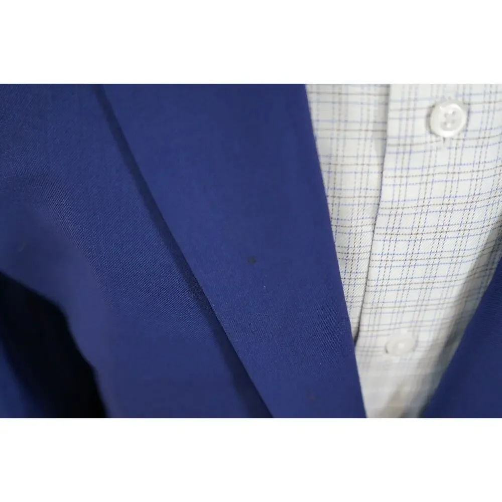 Ermenegildo Zegna Su Misura Trofeo Suit Jacket Mens 48R Blue 100% Wool Swiss